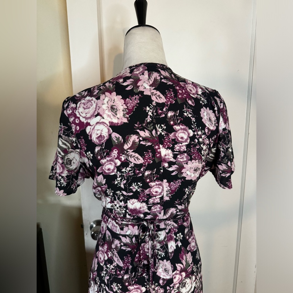 Free Press Floral Wrap Dress Flowy Lorelei Gilmore Girls romantic feminine maxi - Picture 9 of 13